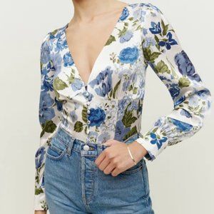 Reformation Cadence Silk Top in Lucca - Size XS